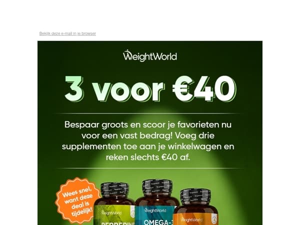 3 voor €40? Ja echt!