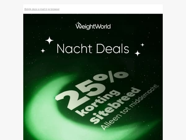 25% korting vanavond alleen! ⚡