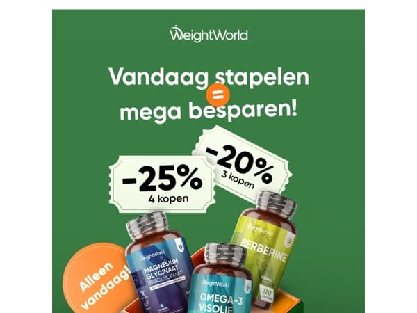 💥 Vandaag stapelen = mega besparen!