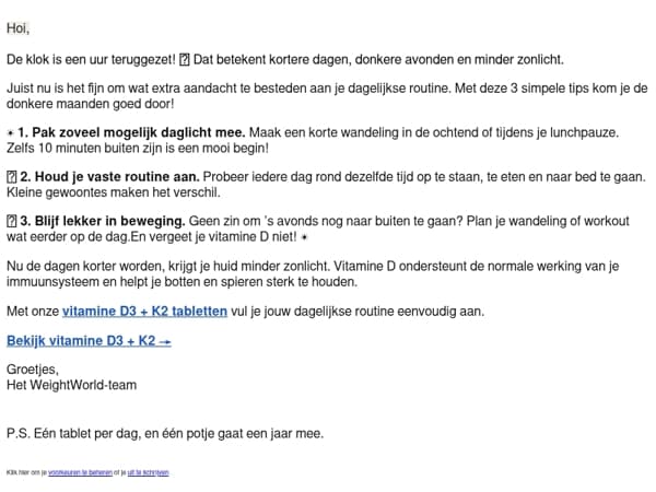 De klok is teruggezet. Tijd voor een nieuwe routine? ⏰