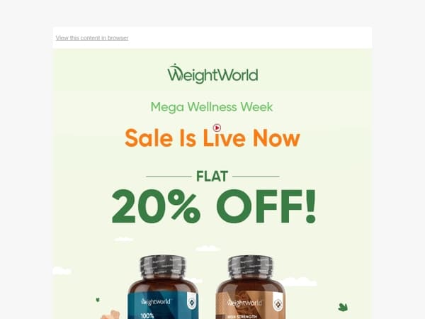 Mega Wellness Week Sale: Flat 20% OFF Sitewide!