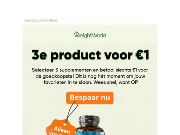 3e product voor €1 🎉