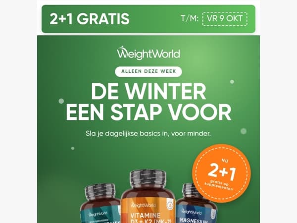 2+1 gratis: de winter een stap voor