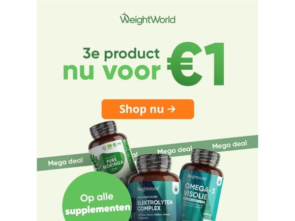 Nu 3e product voor €1 😎