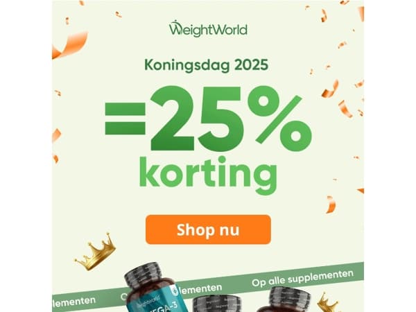 🧡 Koningsdag 2025 = 25% korting