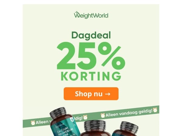 ⚡ Vandaag knallen: 25% korting op alles!