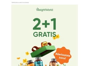 Laatste kans: 2+1 GRATIS