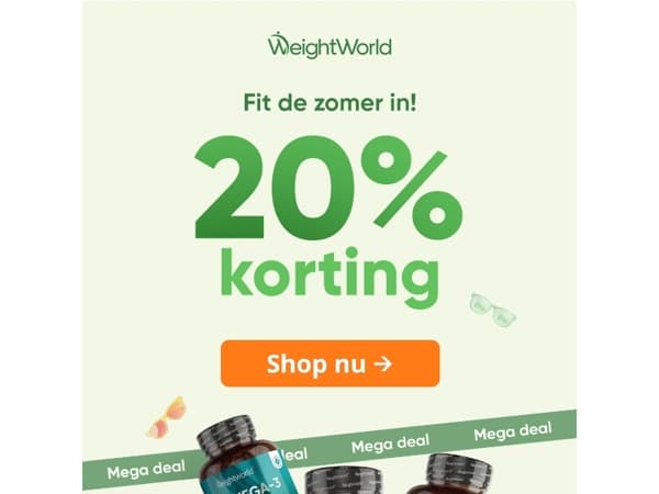 🚨 Laatste kans: 20% korting op supplementen