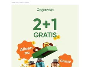 Niet vergeten: 2+1 gratis op ALLES
