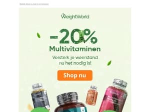 Nu 20% korting op ALLE multivitaminen 💪