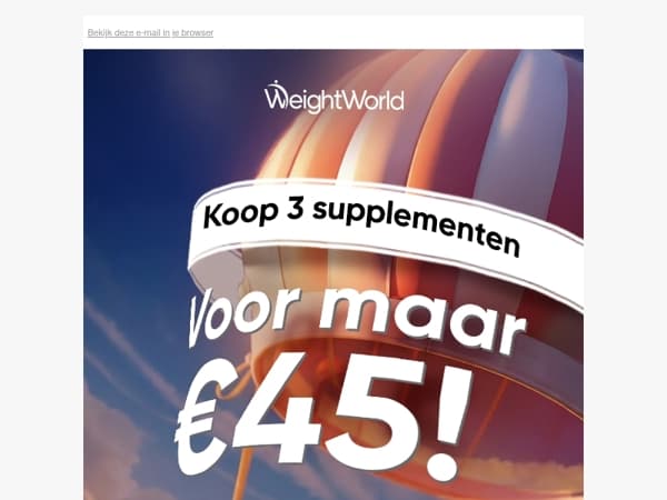 Je zag het goed: 3 voor €45!