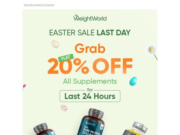 🏃‍♀️‍➡️Last Chance: 20% Off Easter Deal. Don't Miss Out!