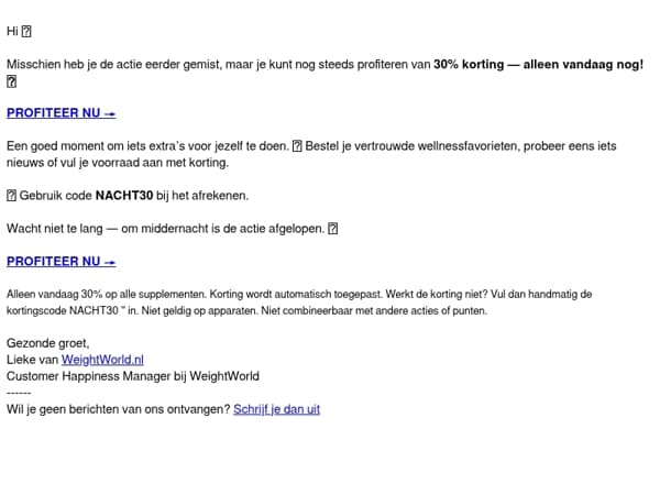 ⏰ LAATSTE KANS: 30% KORTING