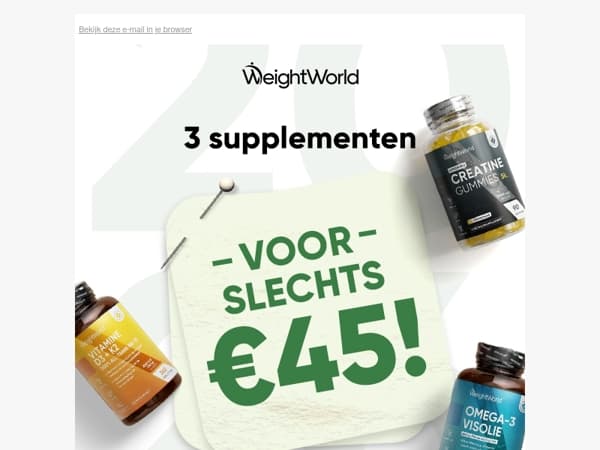 Mix & match: 3 voor €45 😇