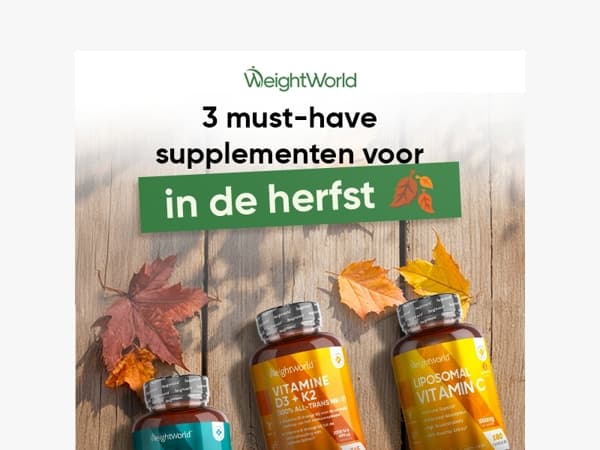 Deze 3 supplementen helpen je de herfst door 🍂