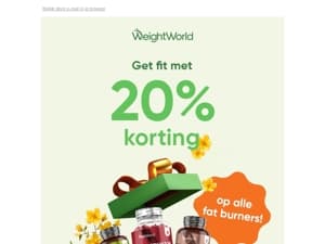 20% korting op vetverbranders 🔥🏃