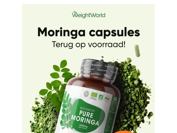 Moringa capsules weer terug op voorraad! 🌿
