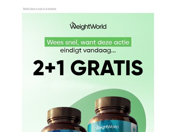 Alleen nog vandaag 2+1 gratis...