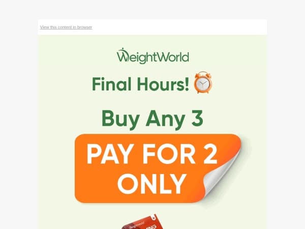 Only a Few Hours Left: Get 3, Pay for 2!