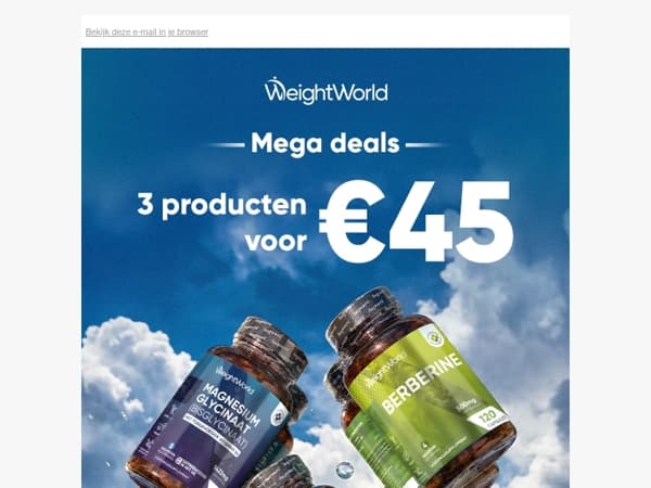 Haal 3 producten in huis voor slechts €45⌛