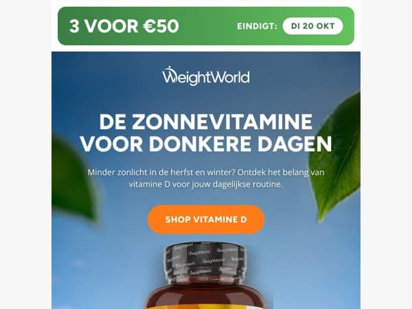 Minder zonlicht? Denk aan vitamine D! ☀️