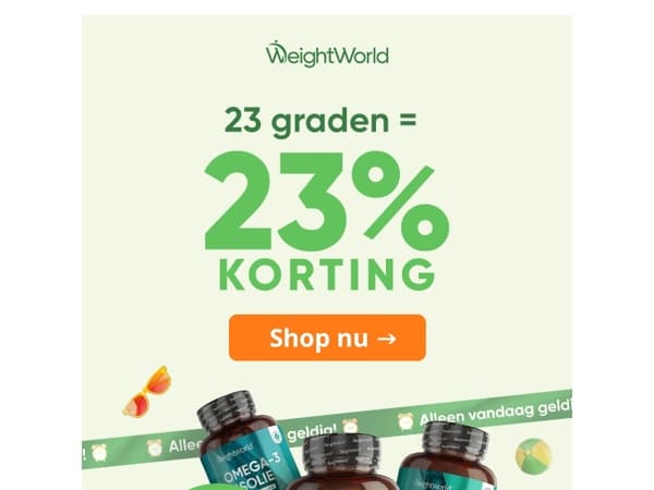 😍 Wegens succes verlengd: -23% gaat door!