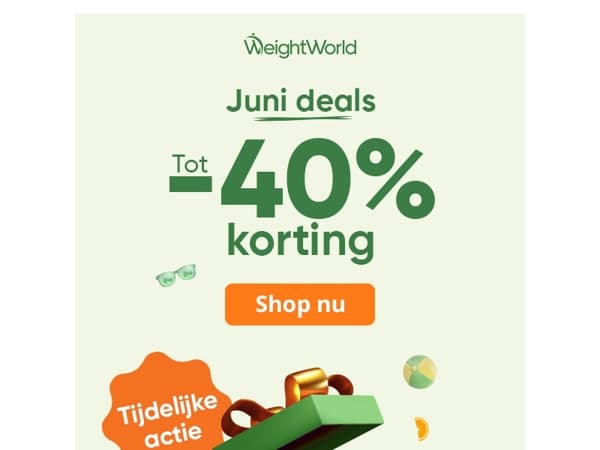 Nu tot 40% korting tijdens onze juni deals! 🌞