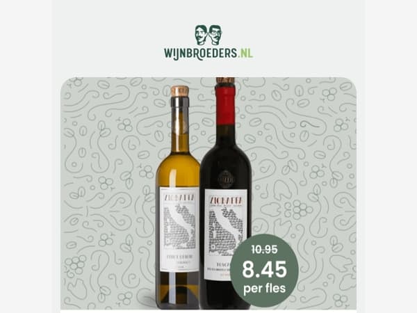 Weekenddeal: Ziobaffa wijnen nu €8,45 per fles!
