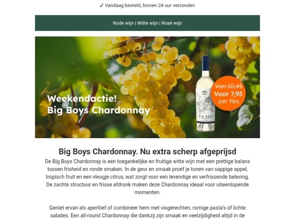 Laatste dag! Big Boys Chardonnay nu voor €7,95