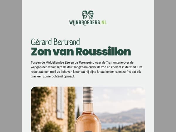 Fris, kristalhelder en rechtstreeks uit Roussillon. Nu voor €7,49 per fles