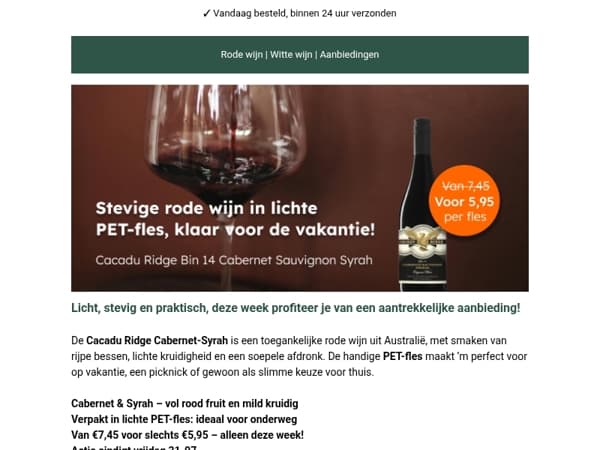 t/m vrijdag: Cacadu Ridge nu voor €5,95