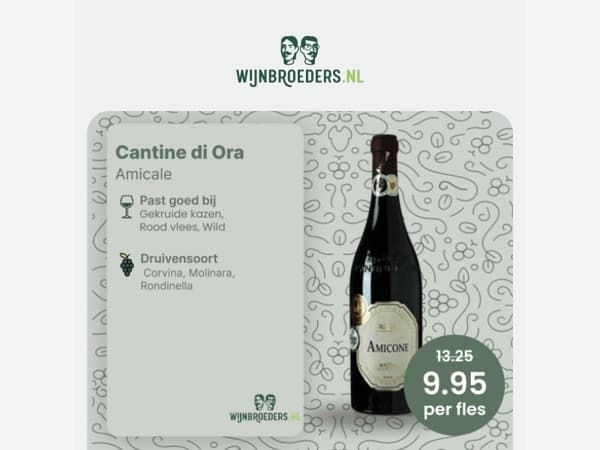 Laatste dag: Amicale Rosso nu €9,95 met 4.0★ Vivino!