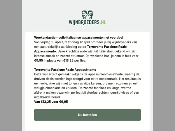 Weekenddeal: Appassimento nu €9,95 per fles!