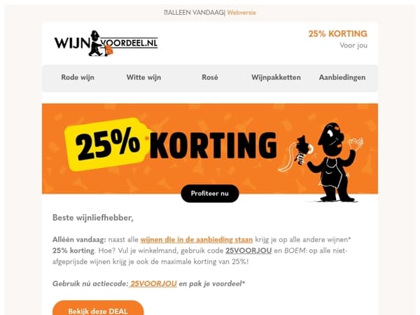 25 procent korting op al jouw favorieten