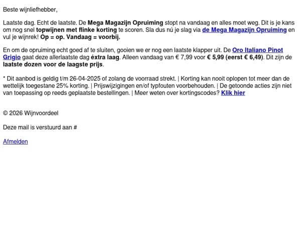 Laatste kans! Het magazijn is bijna opgeruimd