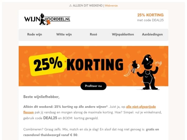 25 procent korting op al jouw favorieten