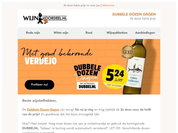 Goudbekroonde Verdejo | 2e doos halve prijs