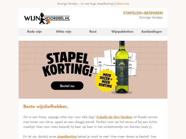 Stapelen = besparen! Tot 25% korting op Caballo de Oro Verdejo