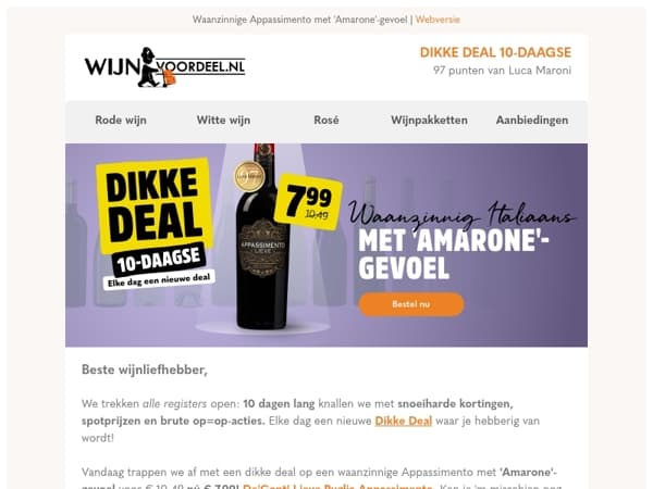 DIKKE DEAL 10-DAAGSE | 7,99 voor Amarone-stijl