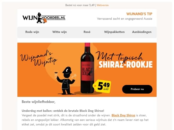 Black Dog Shiraz, brutaal lekker