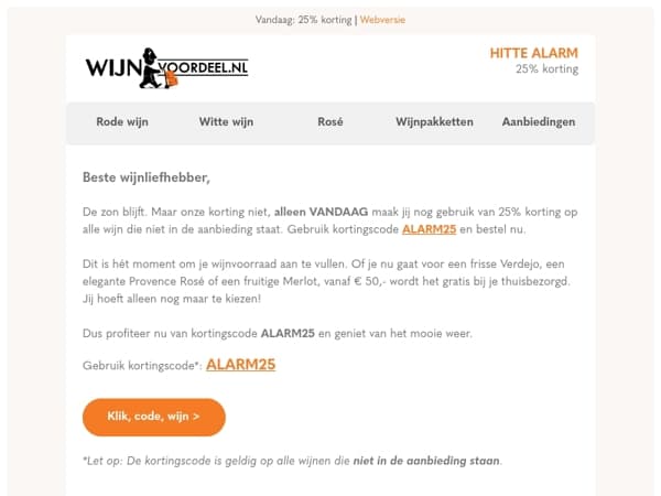 Laatste kans: 25% korting | Hoge temperatuur = hoge korting
