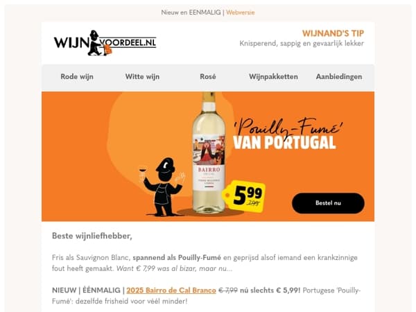 Portugese 'Pouilly-Fumé' voor 5,99