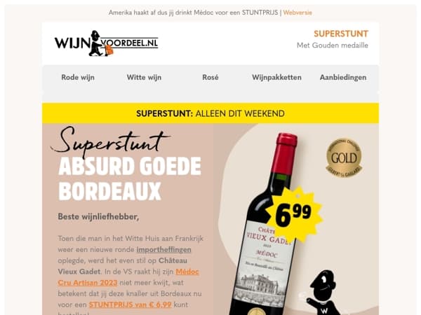 SUPERSTUNT | Absurd goede Bordeaux met Gouden medaille