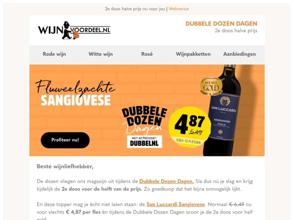 Fluweelzachte Sangiovese | Dubbel Goud