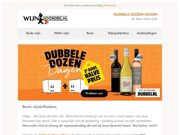 Excuus, nu met de juiste wijn... Oro Italiano Pinot Grigio 2e doos halve prijs