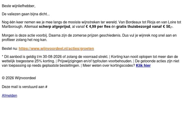Allerlaatste kans: de vakantiekorting STOPT