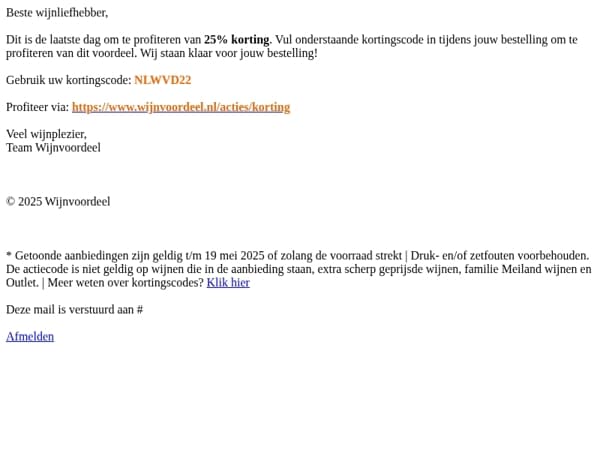 Laatste dag: 25% korting