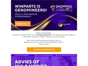 Heb jij al op Winparts gestemd voor de Shopping Awards? 💜