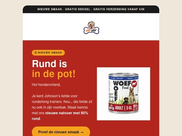 Nieuw in de voerbak: 95% RUND 🥩