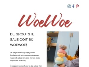 De grootste sale ooit bij WoeWoe!